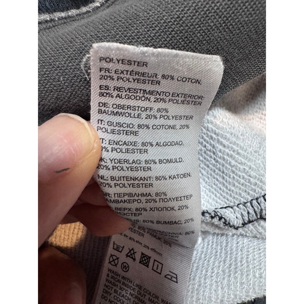 Quiksilver Abstract Geometric Print Crewneck Sweatshirt M Gray Washed Tribal - Picture 4 of 8